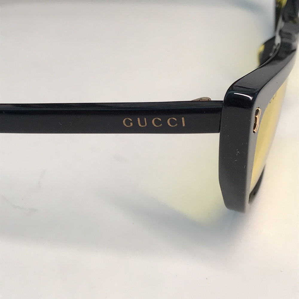 New Authentic Gucci GG626S 002 Sunglasses – Black Frame with Yellow Lenses ✨ - Picture 8 of 16